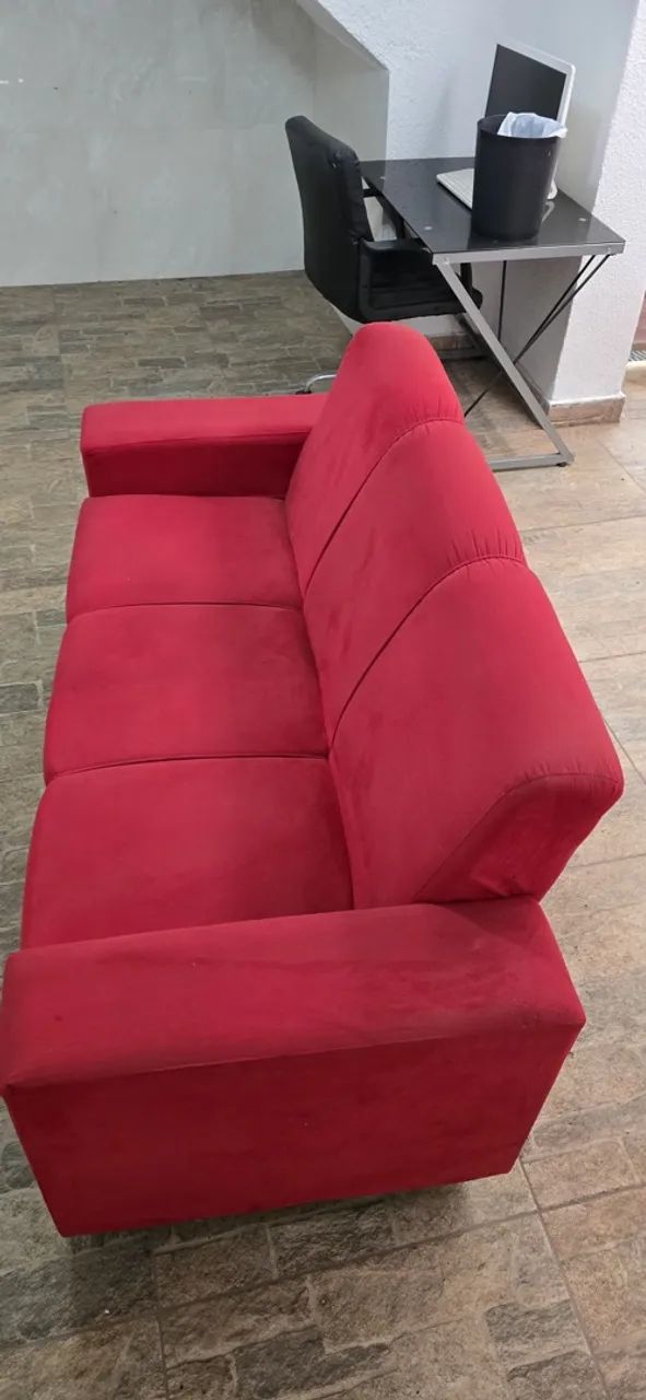 Sofá vermelho em suede  - Foto 3