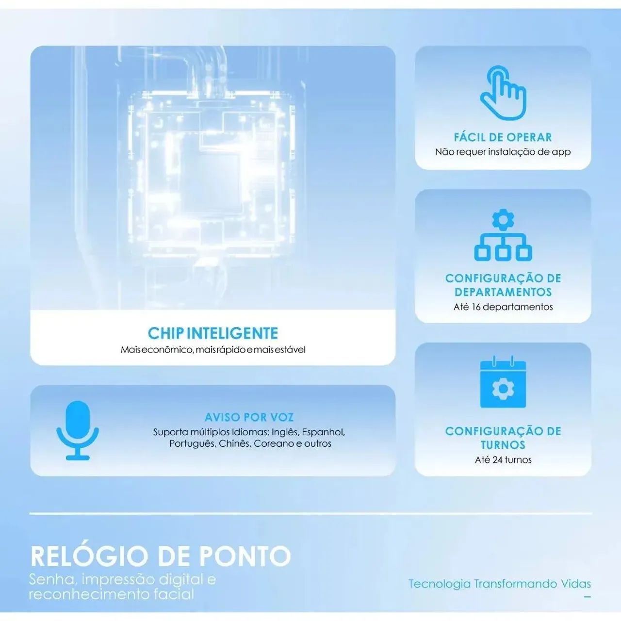 Relógio de ponto eletrônico e facial  - Foto 3