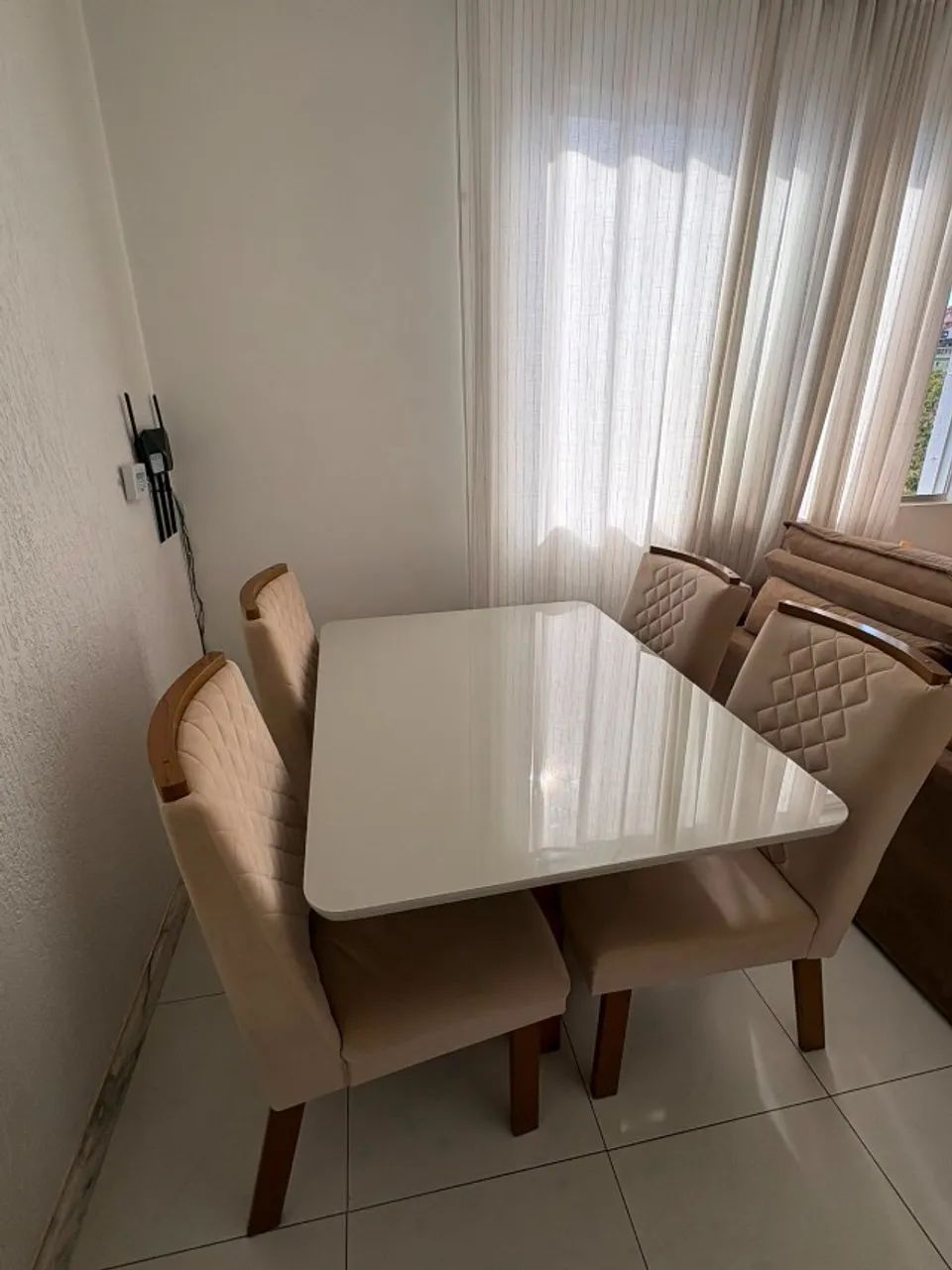 Mesa de jantar retangular c/ 4 cadeiras Criativa 1.20x90 | Perfeito estado de conservaçã
