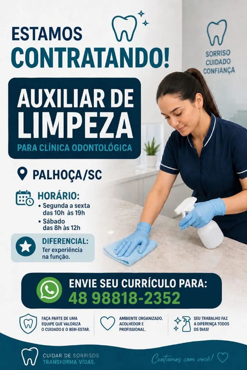 Vaga para Auxiliar de Limpeza