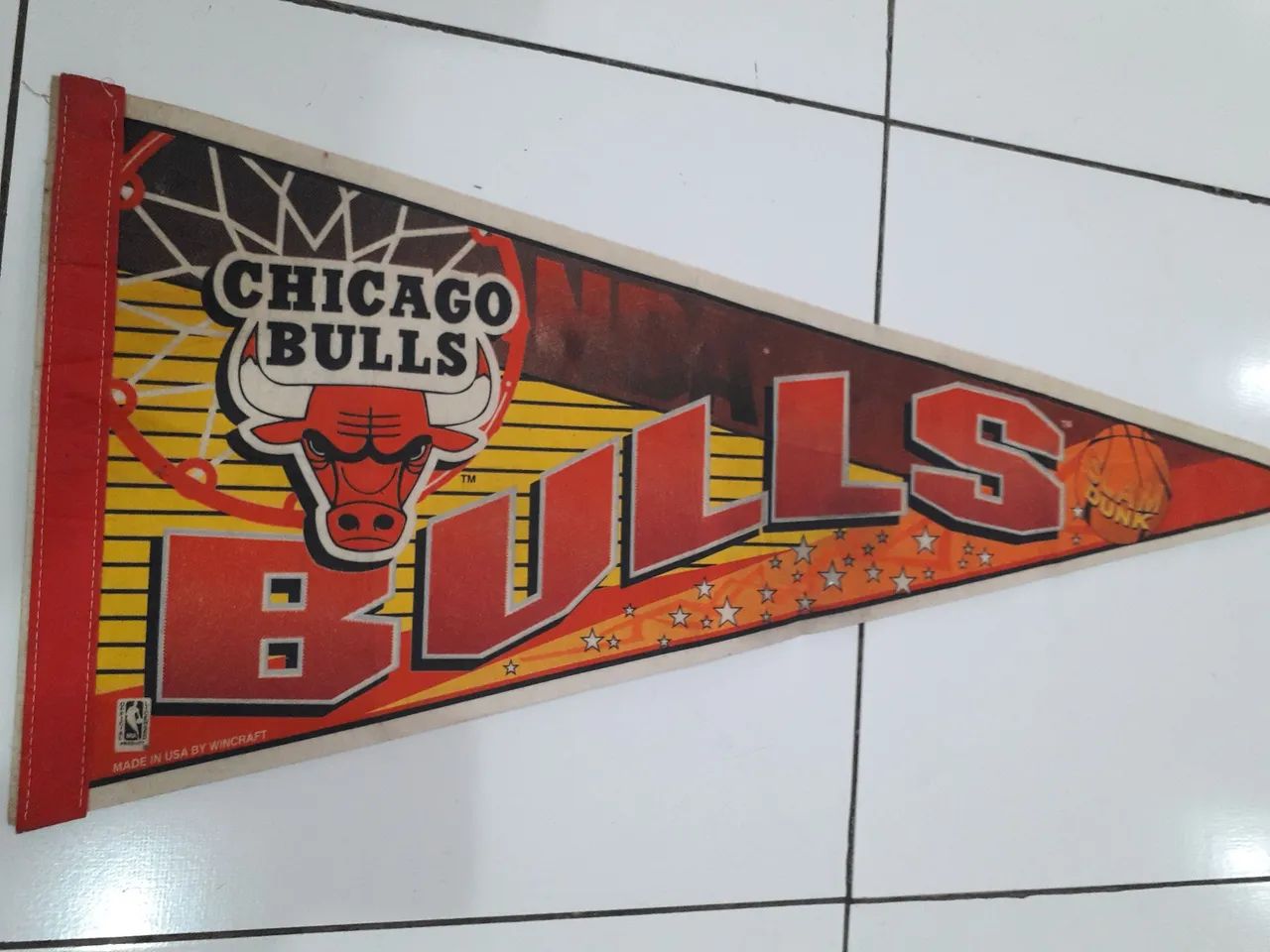 FLÂMULA  VINTAGE CHICAGO BULLS ANOS 90 - Foto 3