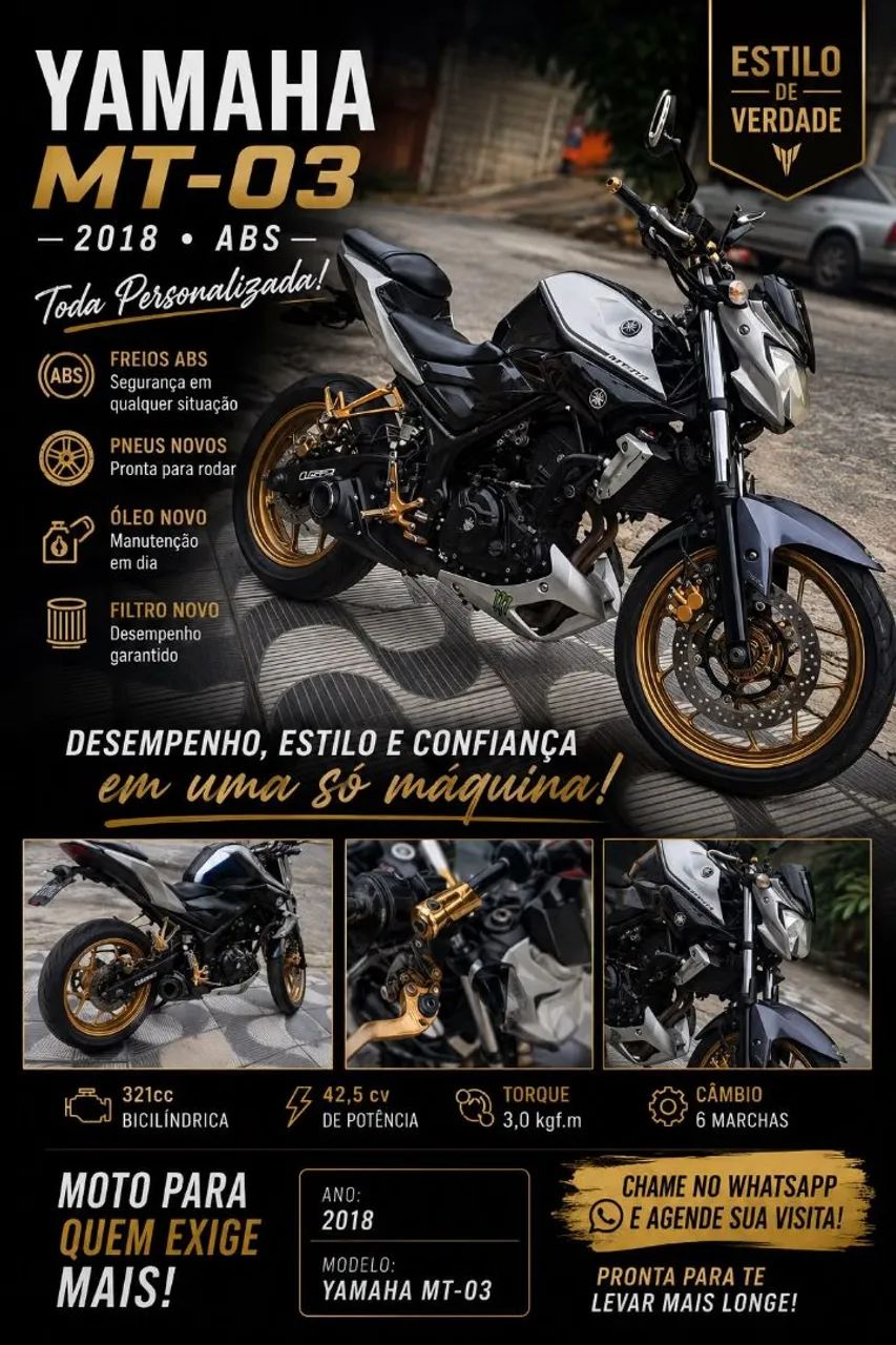 MT 03 impecável personalizada 