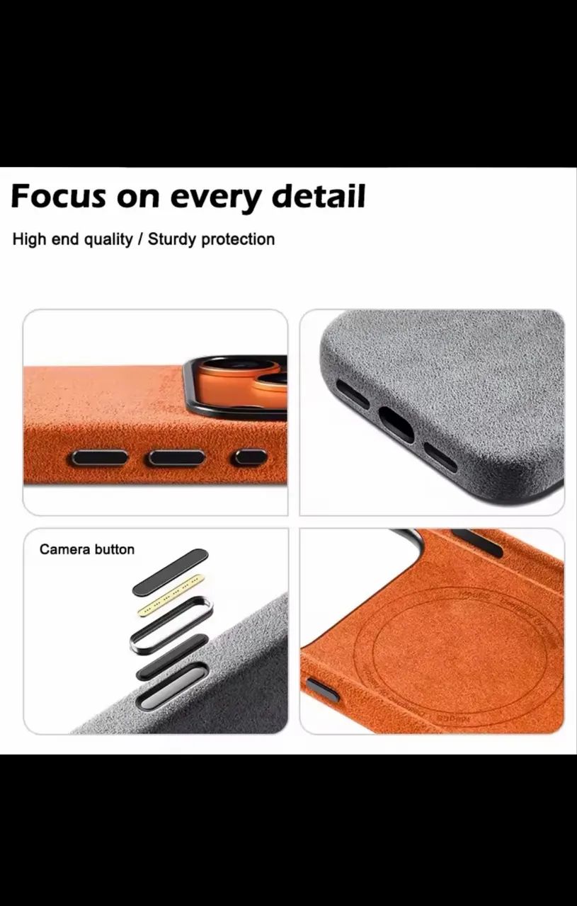 Capa iPhone 17 pro Max alcantara com mag safe - Foto 4