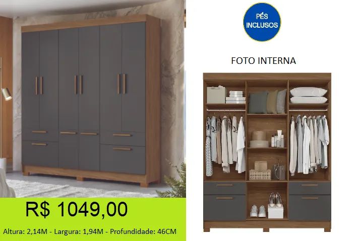 Roupeiro a pronta entrega - parcelamos sem juros  - Foto 2