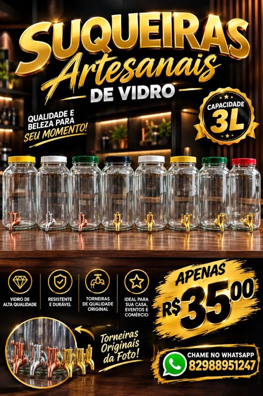 Suqueiras de vidro 