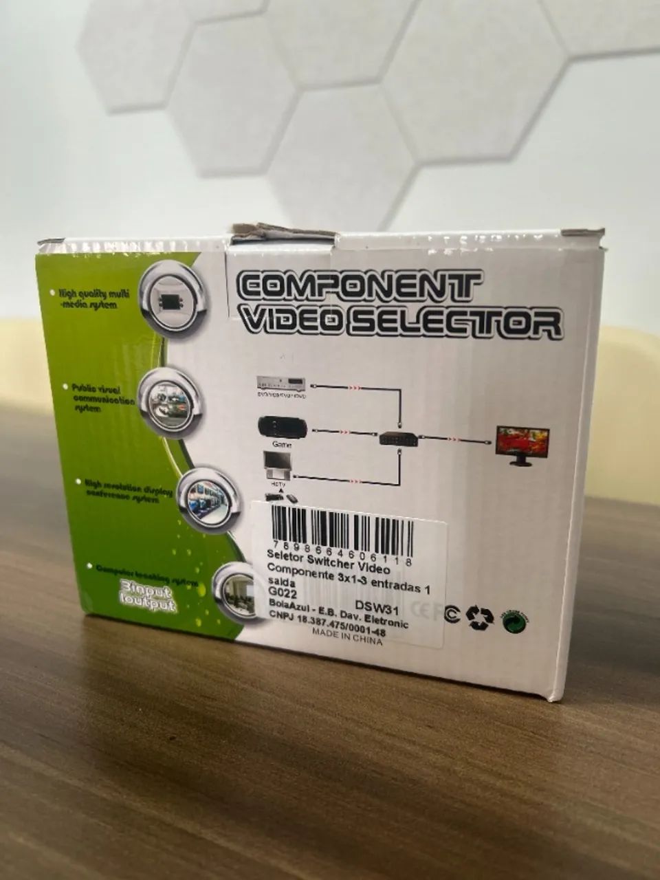 Switcher HUB de video componente para PS2 Wii Xbox DVD - NOVO - Foto 3