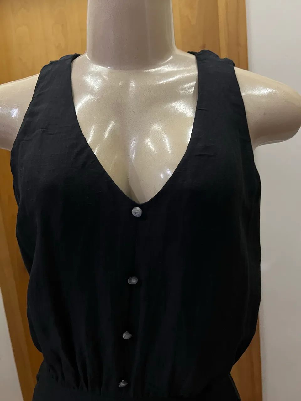 Vestido mídi preto tamanho P - Foto 4