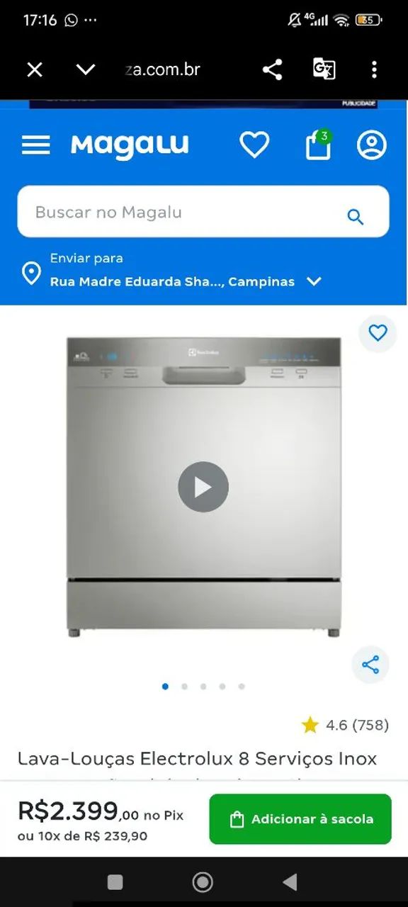 Lava e seca Eletrolux NOVA