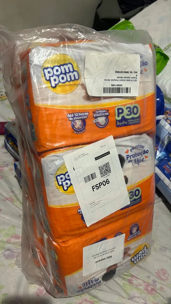Kit 6 fraldas Pompom P 150,00