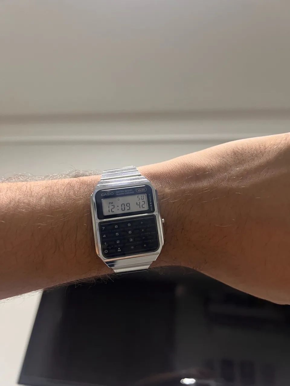 CASIO VINTAGE CALCULADORA - DIGITAL RETRÔ PRATEADO - Foto 4