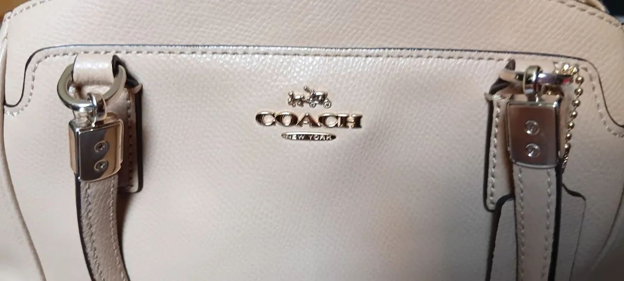 Linda bolsa coach original na cor bege  - Foto 5
