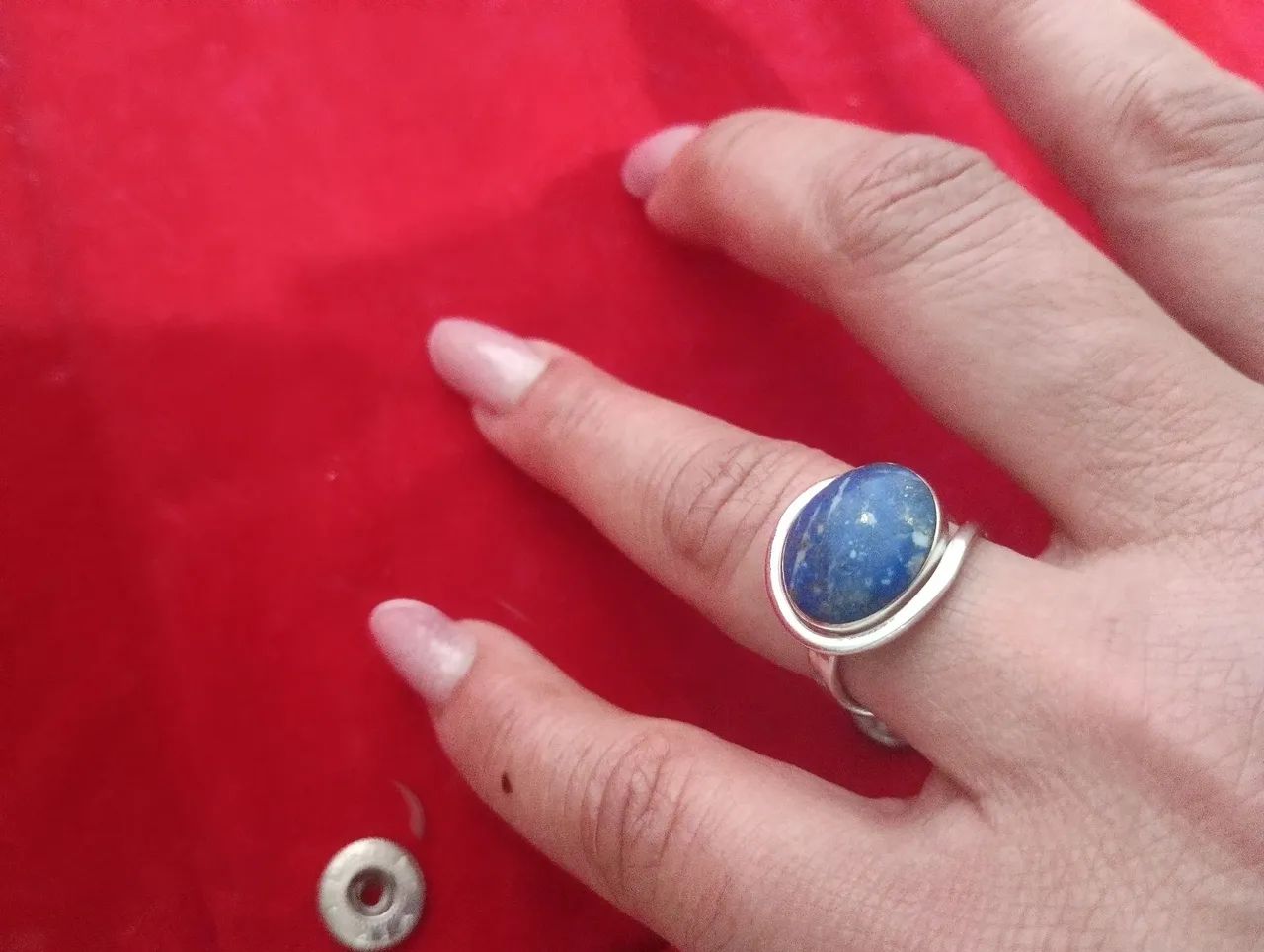 anel lápis azul em prata - Foto 2