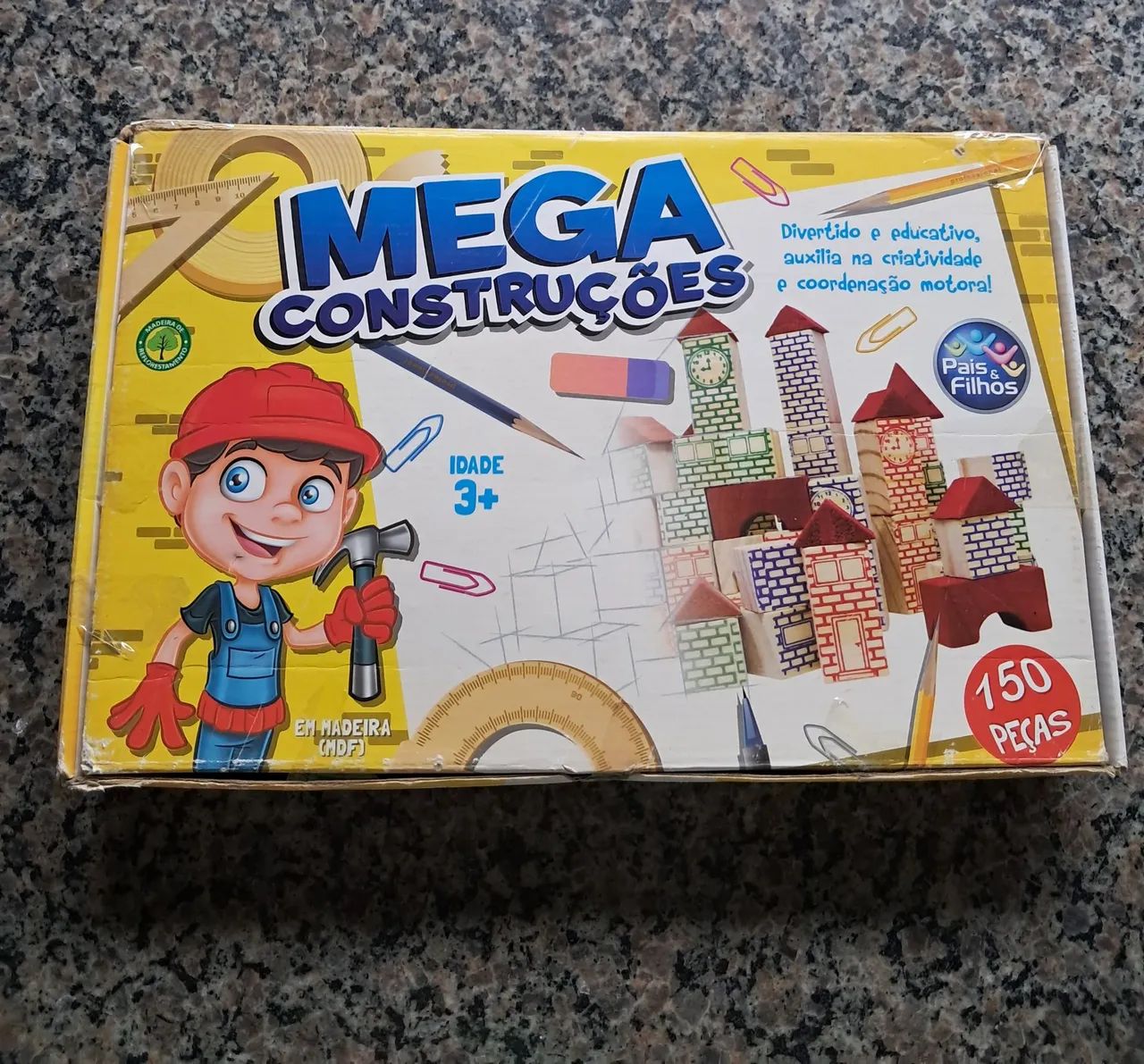 Mega Construção 150 peças de madeira 