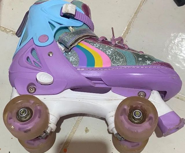 ? Patins BAMWEI Rainbow Ajustável + Capacete Grátis - Foto 4