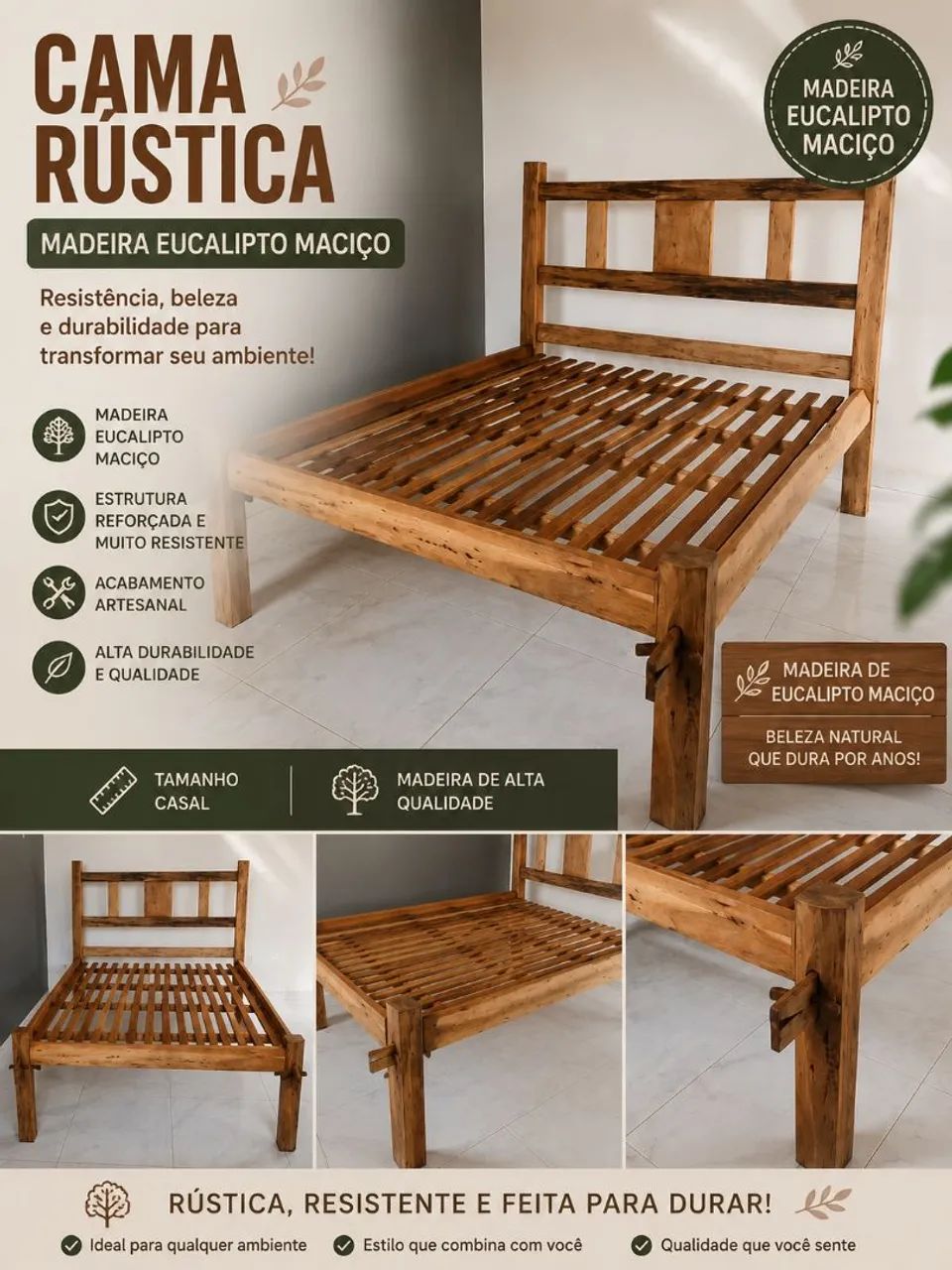 CAMA RÚSTICA CASAL