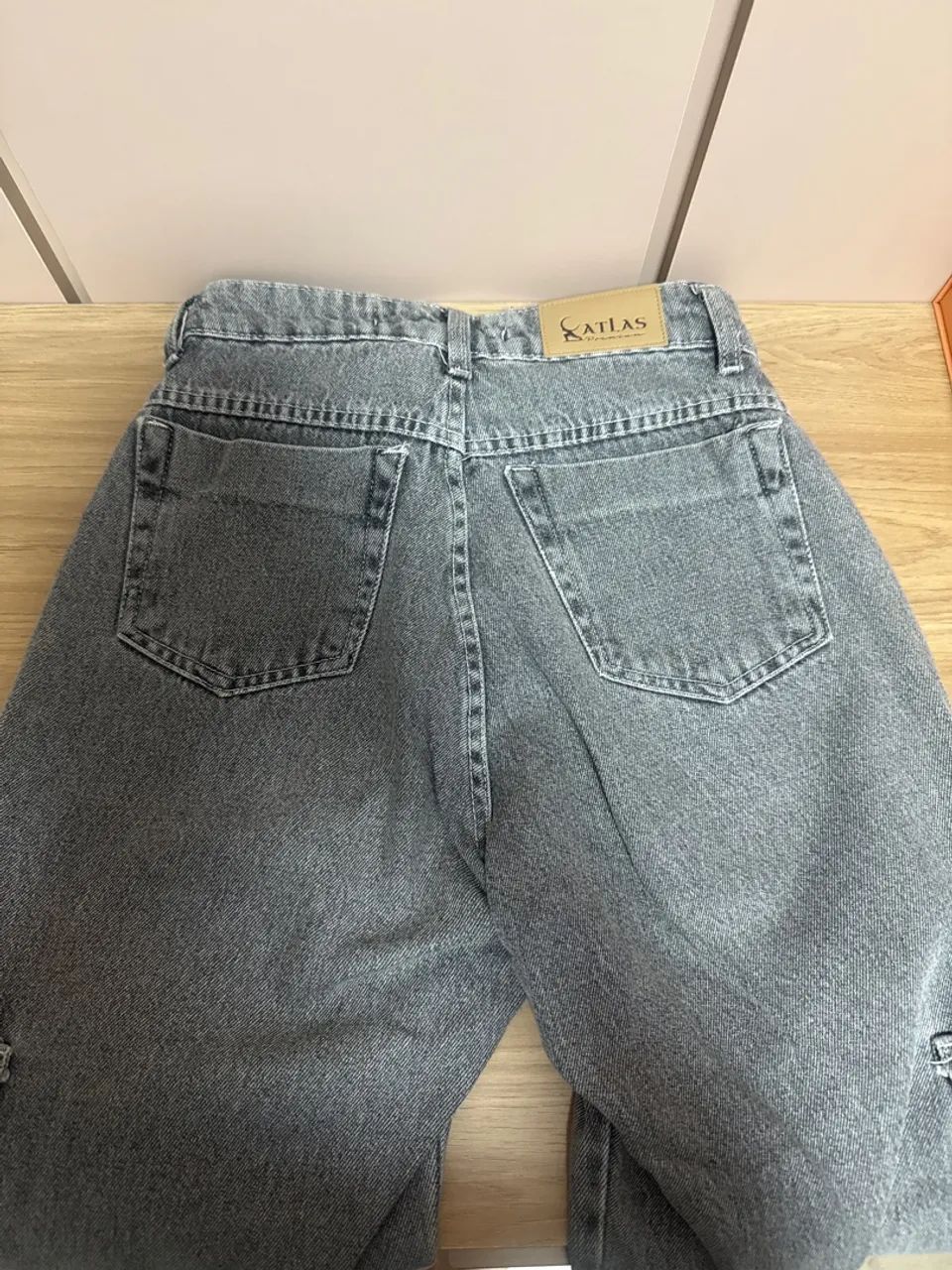 Calça Jeans Cinza Cargo  - Foto 2