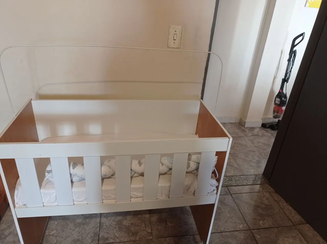 Mini Berço com Rodinhas + Colchão Impermeável 