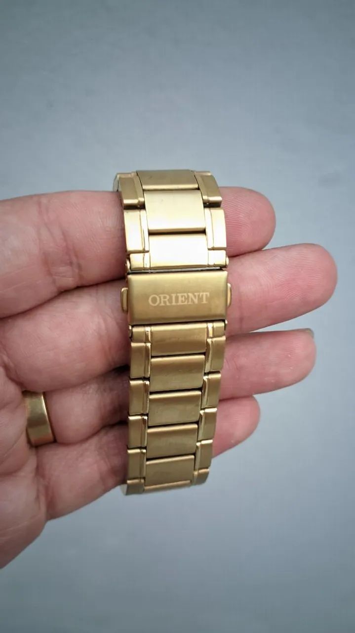 RELÓGIO ORIENT MASCULINO DOURADO - ESTILO CLÁSSICO - Foto 3