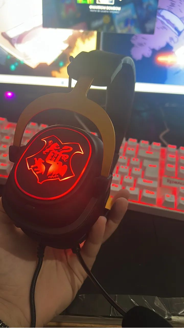 Fone Gamer Harry Porter red dragon  - Foto 3