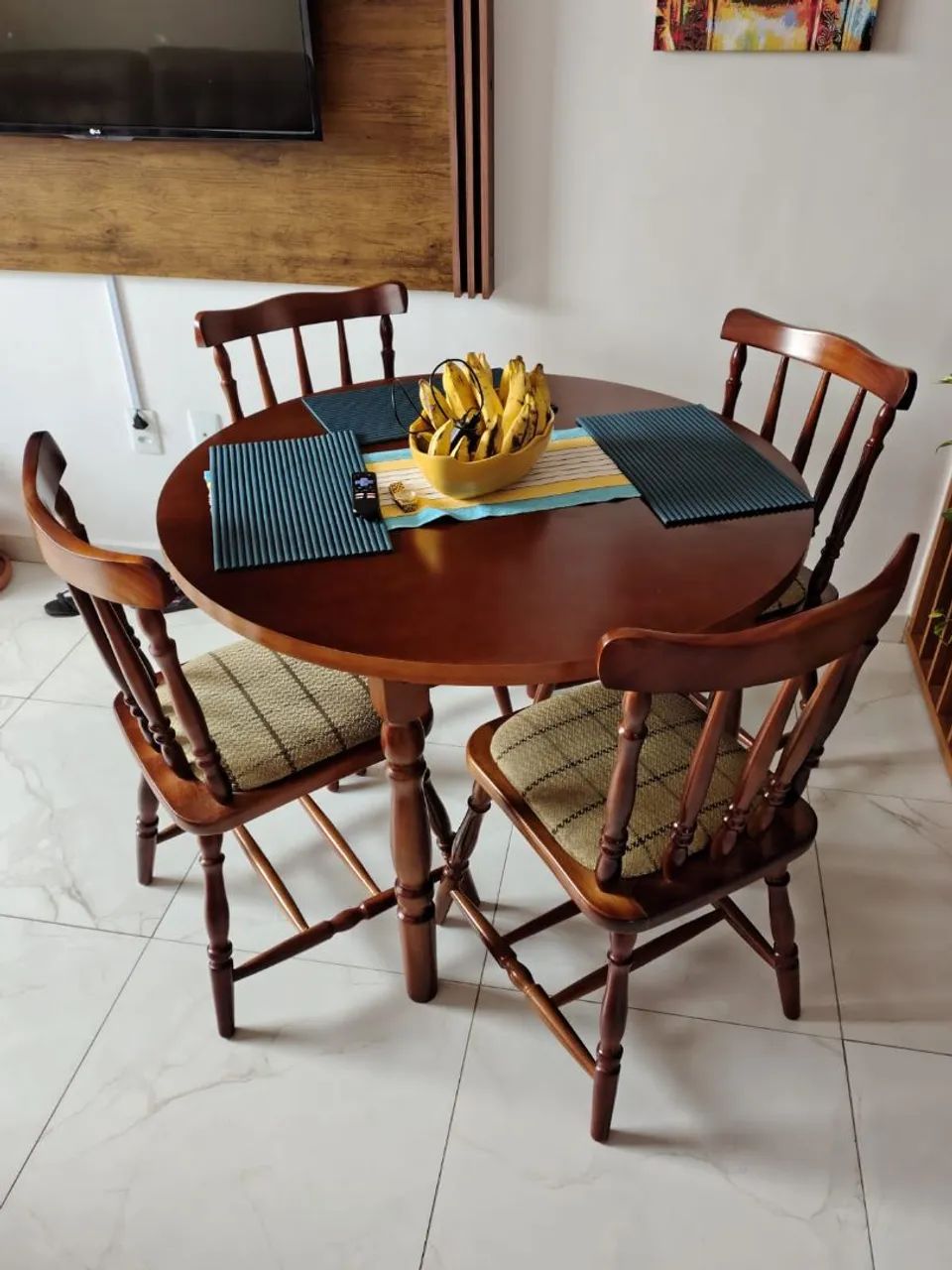 Mesa madeira  completa  - Foto 4