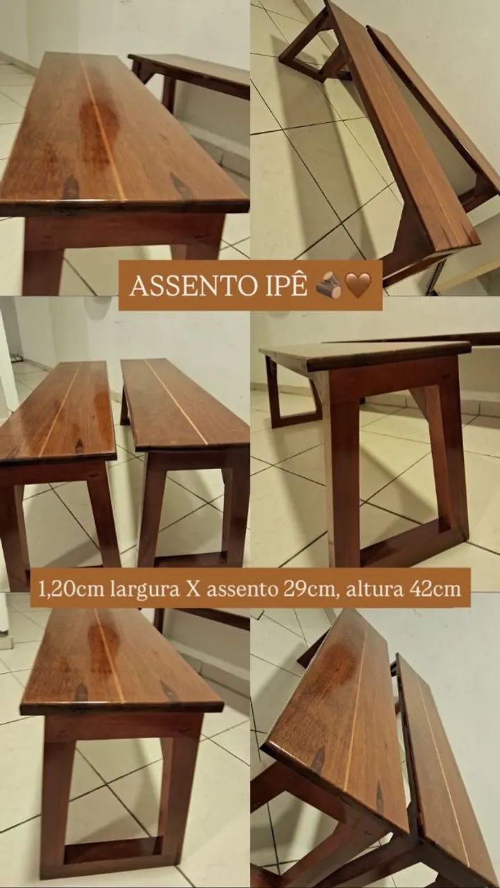 Bancos assento ipê 