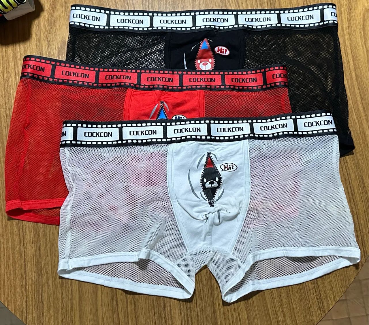 Cueca box masculina transparente kit com 3 tamanho GG
