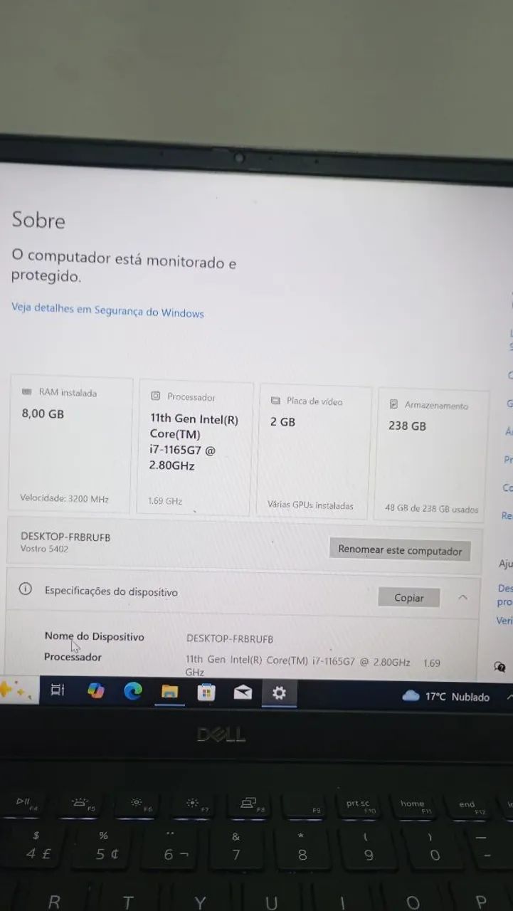Notebook dell i7 11geracao com vídeo dedicada  - Foto 3