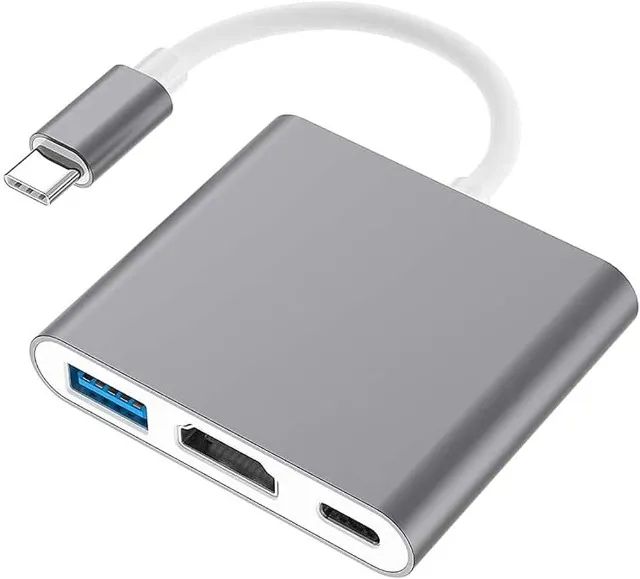 Adaptador conversor USB 3.0 tipo C para HDMI 4k 3 em 1