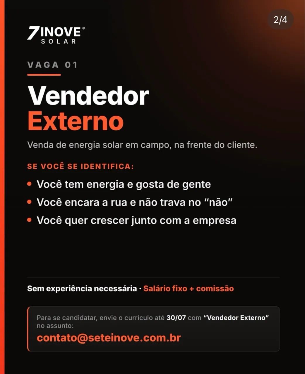 Vaga para vendedor externo e televendas  - Foto 3
