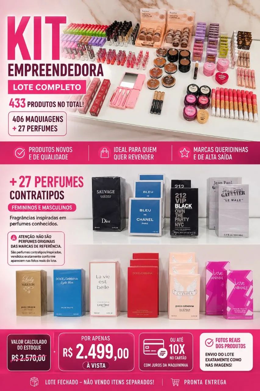 ? KIT EMPREENDEDORA COMPLETO ? 433 PRODUTOS PARA REVENDA! ? OPORTUNIDADE