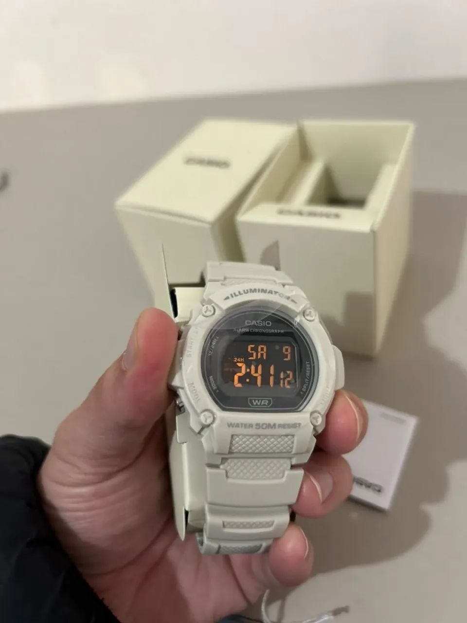 Relógio Casio W219H negative White 