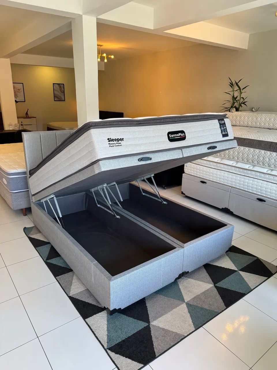 Cama BAÚ QUEEN COM COLCHÃO TOP E CABECEIRA - ENTREGA GRÁTIS!  - Foto 2