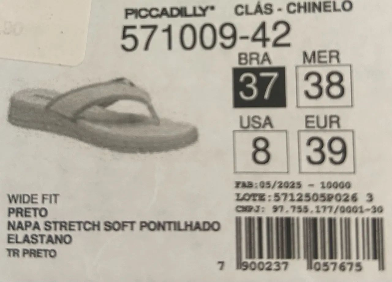 Sandália Piccadilly Preta Nº 37 - Foto 4