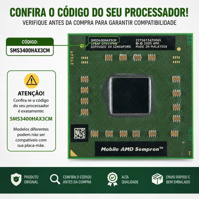 Processador AMD Sempron Notebook Mobile Socket S1 - Foto 3