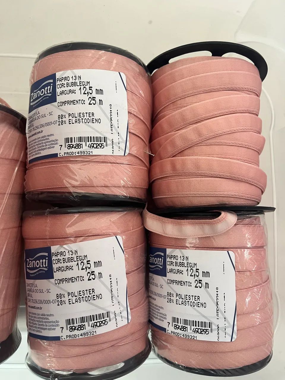 6 Rolos de elásticos para lingerie rosa  - Foto 3