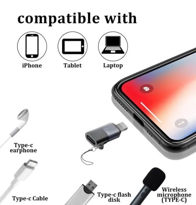 Adaptador Usb C Para Lightning iPhone fone e Microfone - Foto 2