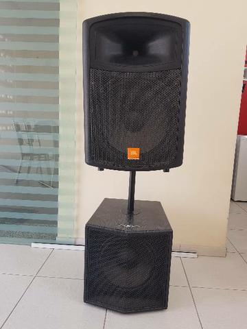 Kit caixas Ativas 700w JBL + Sub Frahm - Foto 5