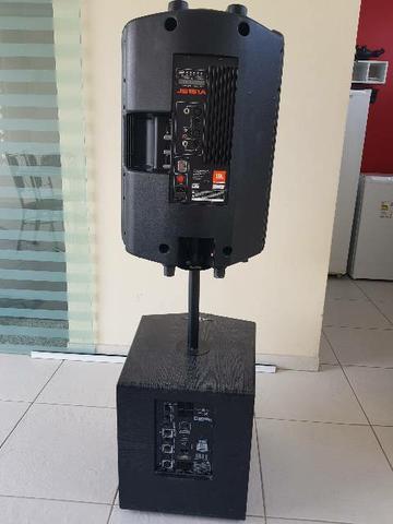 Kit caixas Ativas 700w JBL + Sub Frahm - Foto 4