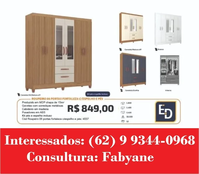 Guarda Roupa Fortaleza 6p
