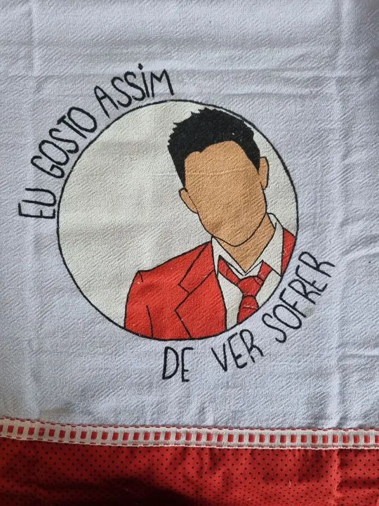 Pano de prato decorado frases pintado novela rebelde RBD - Foto 2