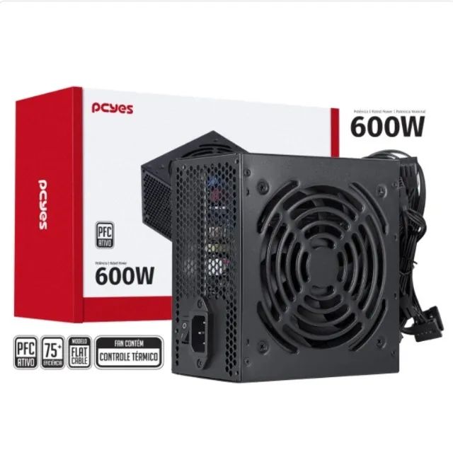 Fonte Atx Pcyes Spark 600W - Pfc Ativo - Cabos Flat - Pxsp600Wpt 001641