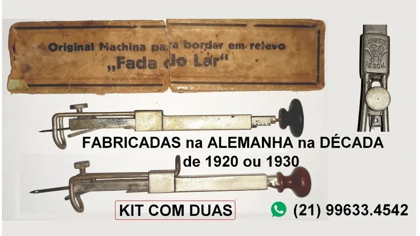 Máquinas antigas manuais de bordar . alemãs