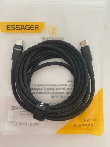 Cabo Essager USB-C para USB-C 60W