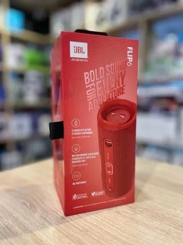 Caixa de Som Portatil JBL Flip 6 Red Lacrada - Loja Fisica | Até
