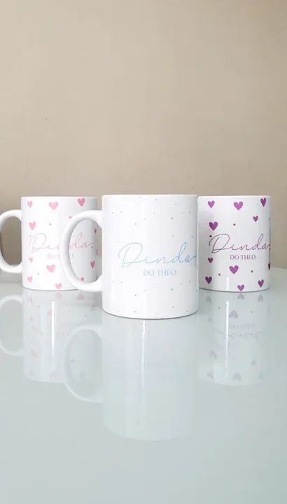 Caneca personalizada dindos padrinho e madrinha convite bebê  - Foto 2