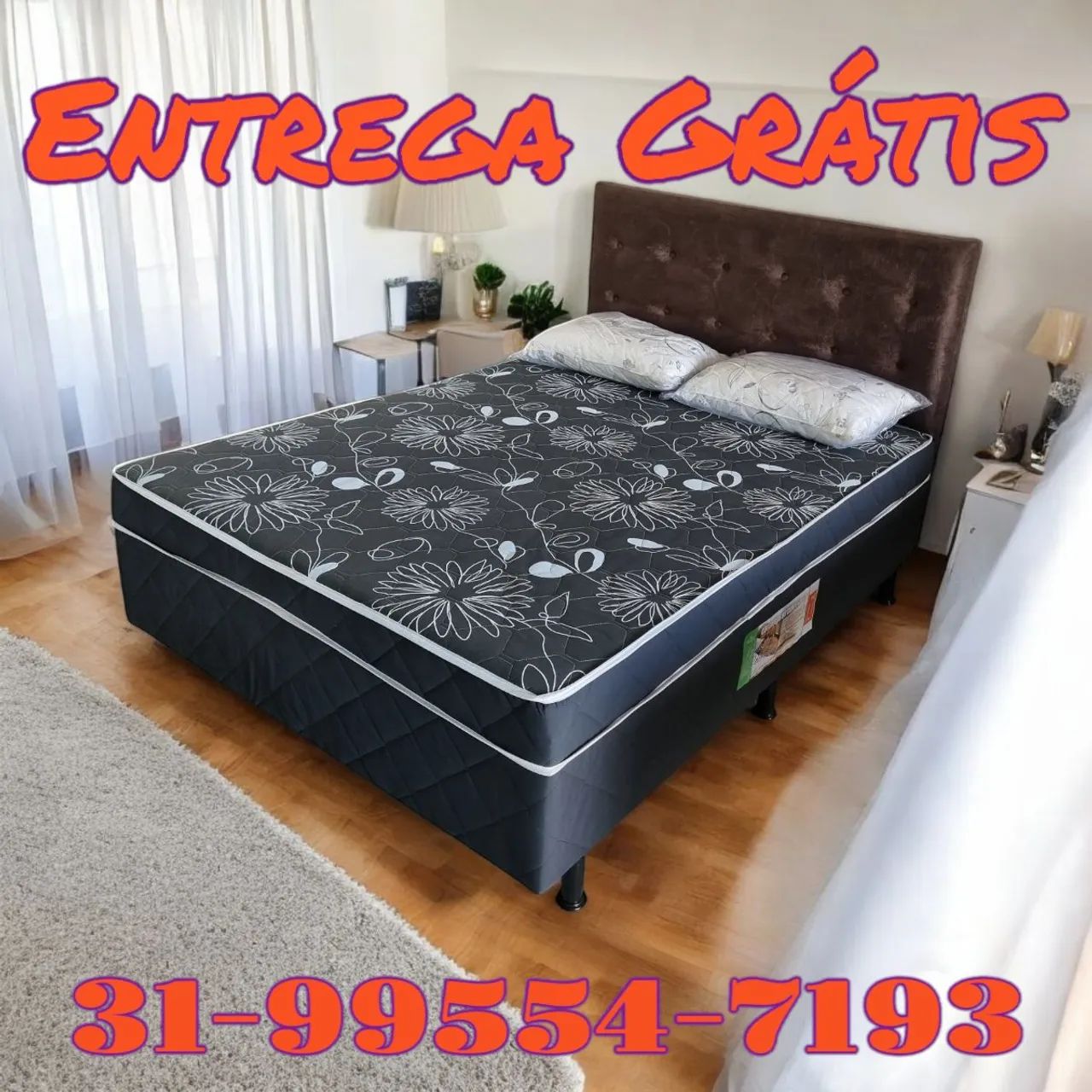 APENAS $499,90 / CAMA BOX CASAL COM COLCHÃO D33 FIXO