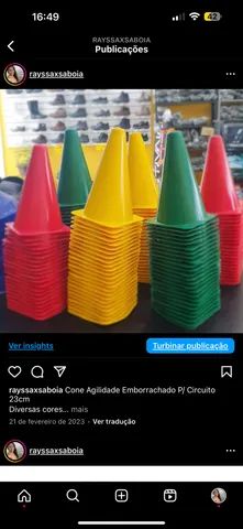 Cone Agilidade Emborrachado P/ Circuito 23cm Diversas cores R$ 9 cada 