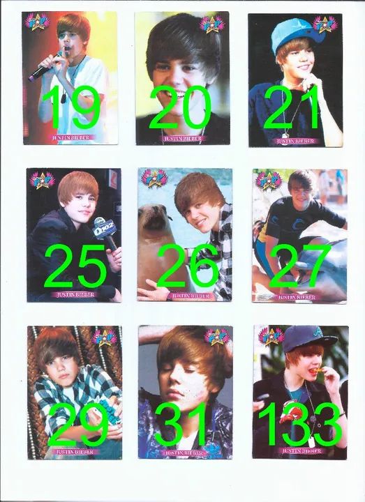 5 Cards Cartas Figurinhas Justin Bieber Idolos Pop Music - Foto 2