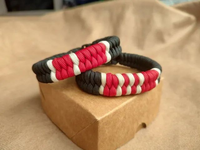 Pulseira Paracord 550 Faixa Jiu-Jitsu Oss BJJ Bracelete Artesanal Personalize Cor e Graus - Foto 4