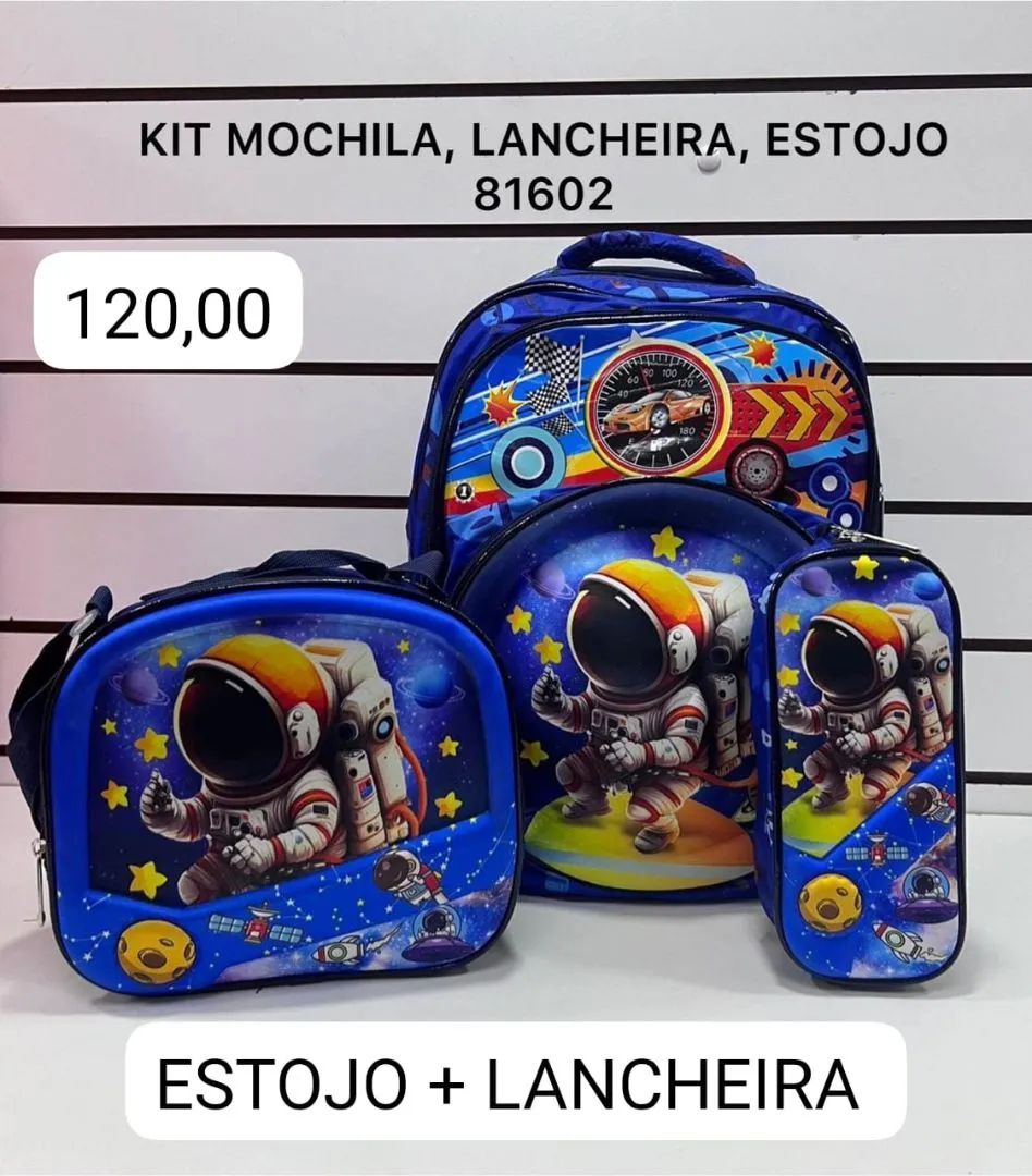Kit Mochila, Lancheira e Estojo infantil  - Foto 4